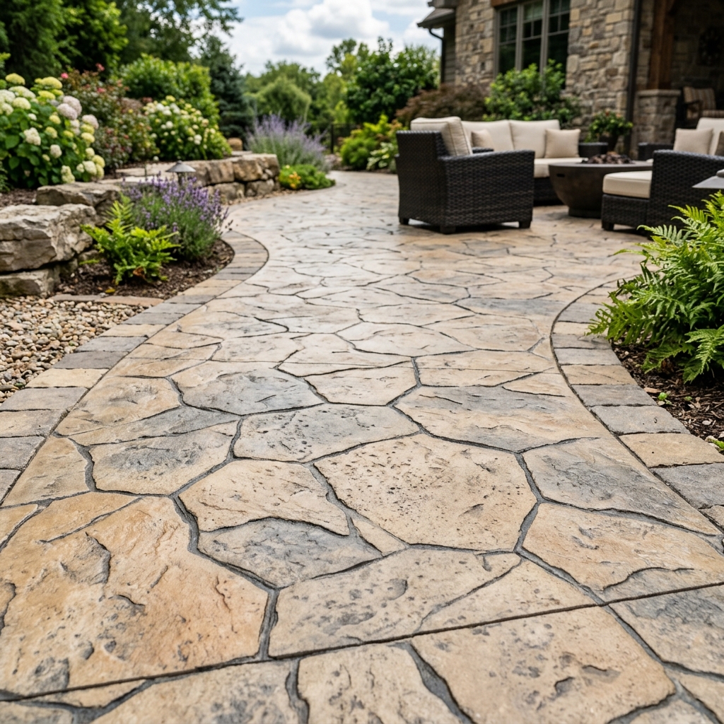 Custom stamped and decorative concrete surface